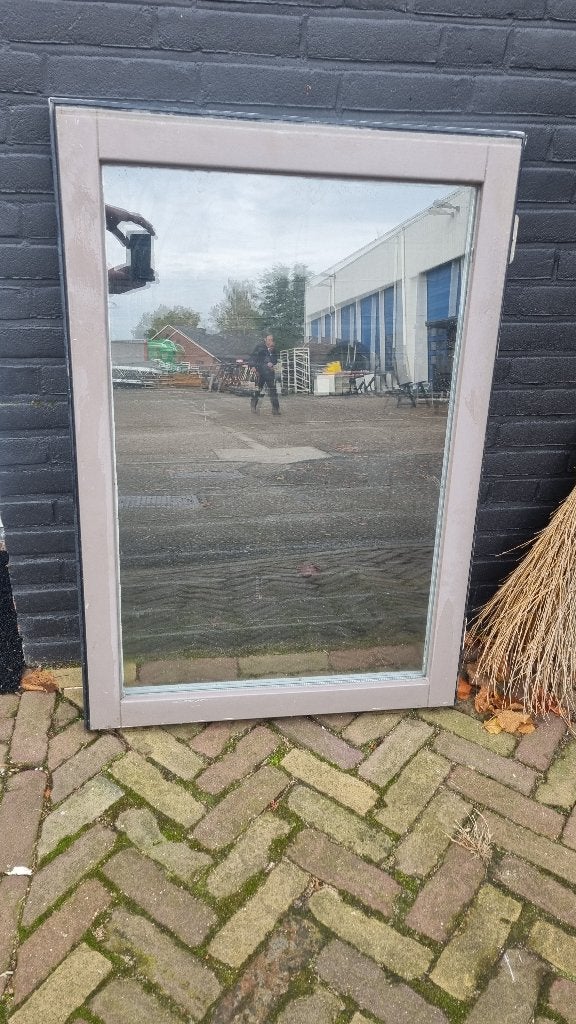 Raamkozijn raam uitzetraam dubbel glas hardhout ( 094 ), Ophalen, Gevelraam of Ruit, Gebruikt, 160 cm of meer