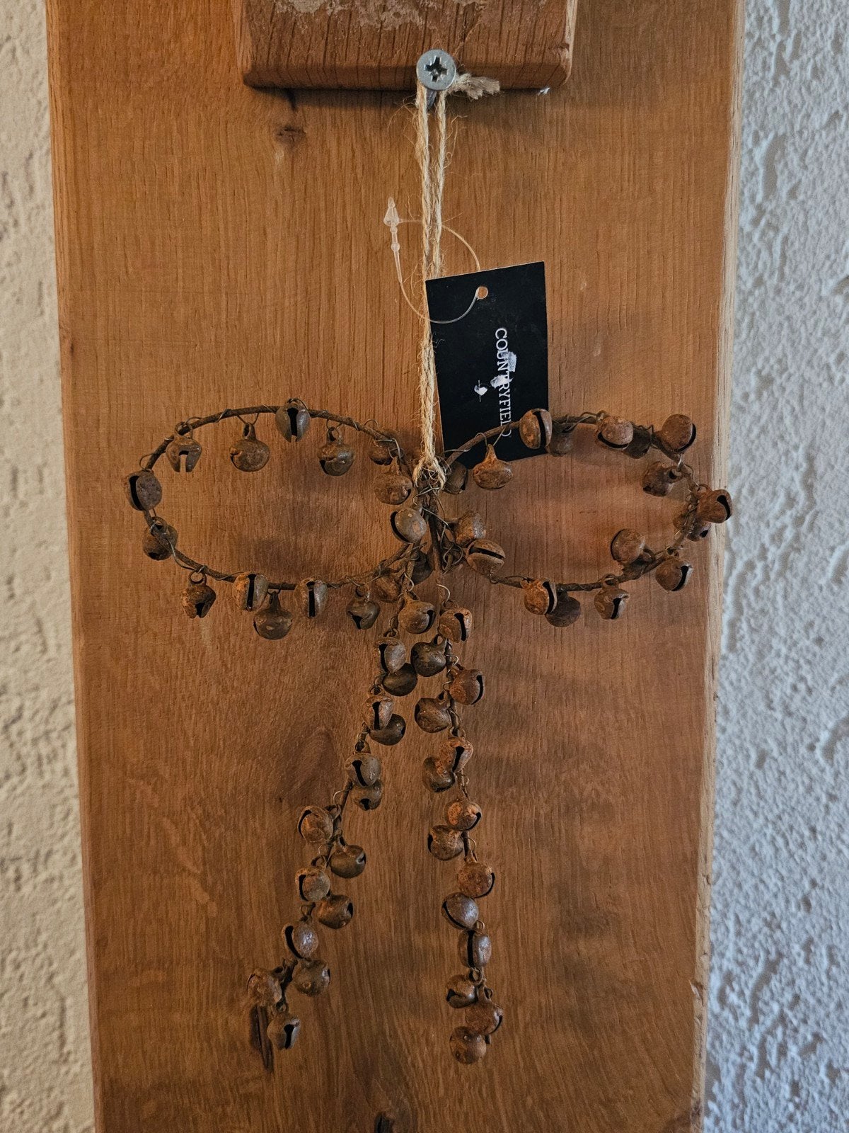 Decoratieve strik met belletjes - Landelijke stijl, Ophalen of Verzenden, Metaal, Bruin, Landelijk