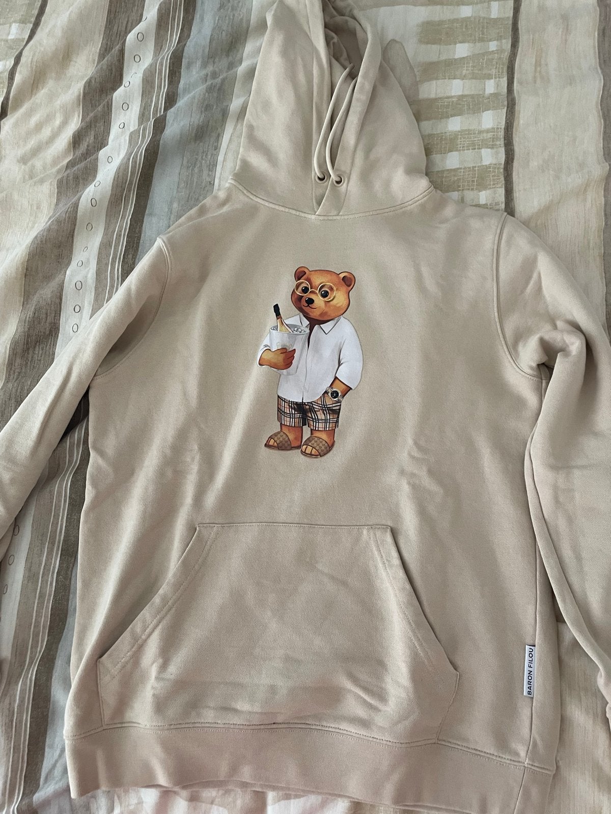 Baron Filou Hoodie met Beerprint - Maat S, Kleding | Heren, Ophalen of Verzenden, Zo goed als nieuw, Maat 46 (S) of kleiner, Beige