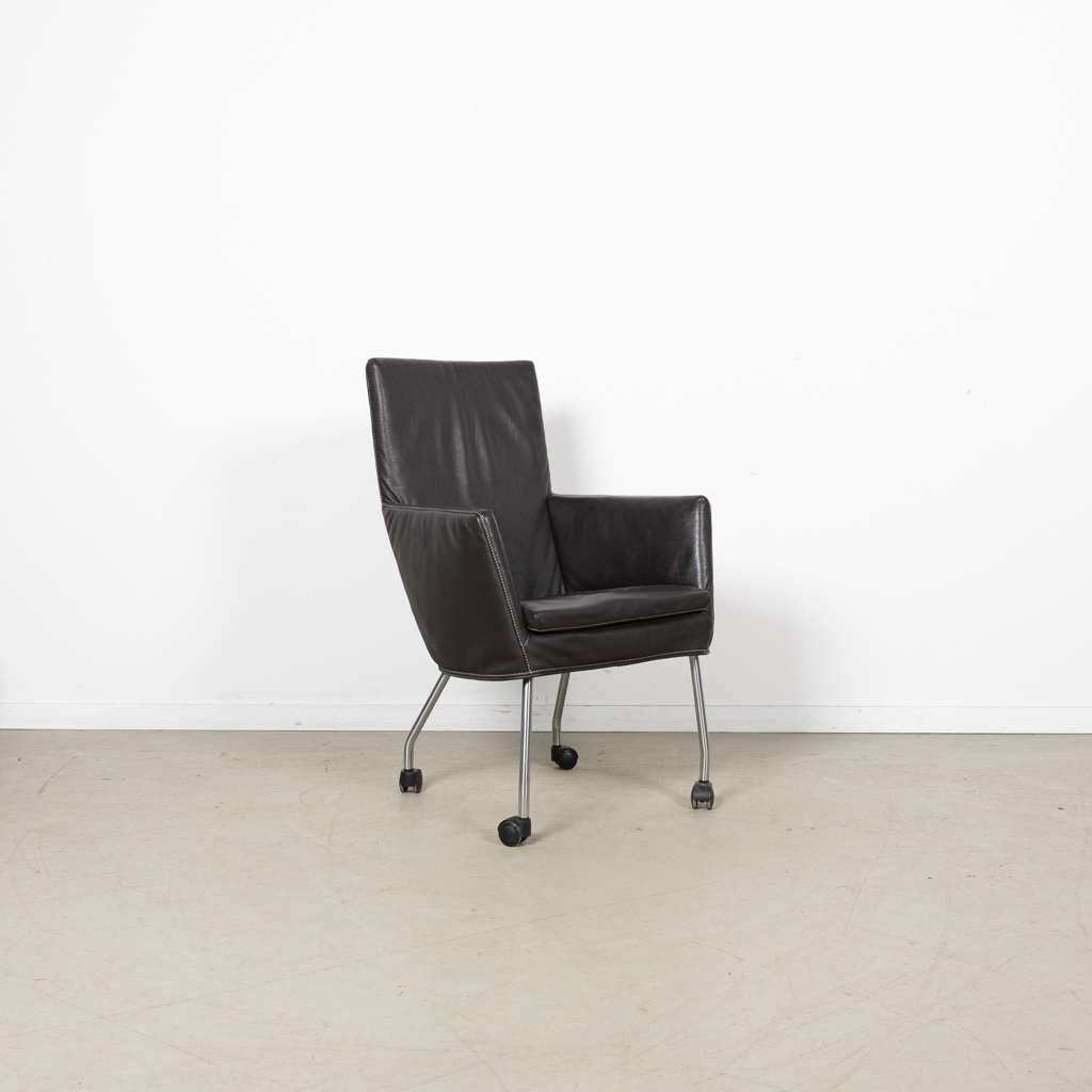 6x Label Donna Rock Stoel Bruin Leer – Chroom, Huis en Inrichting, Stoelen, Niet ingevuld, Bruin, Niet ingevuld, Zo goed als nieuw