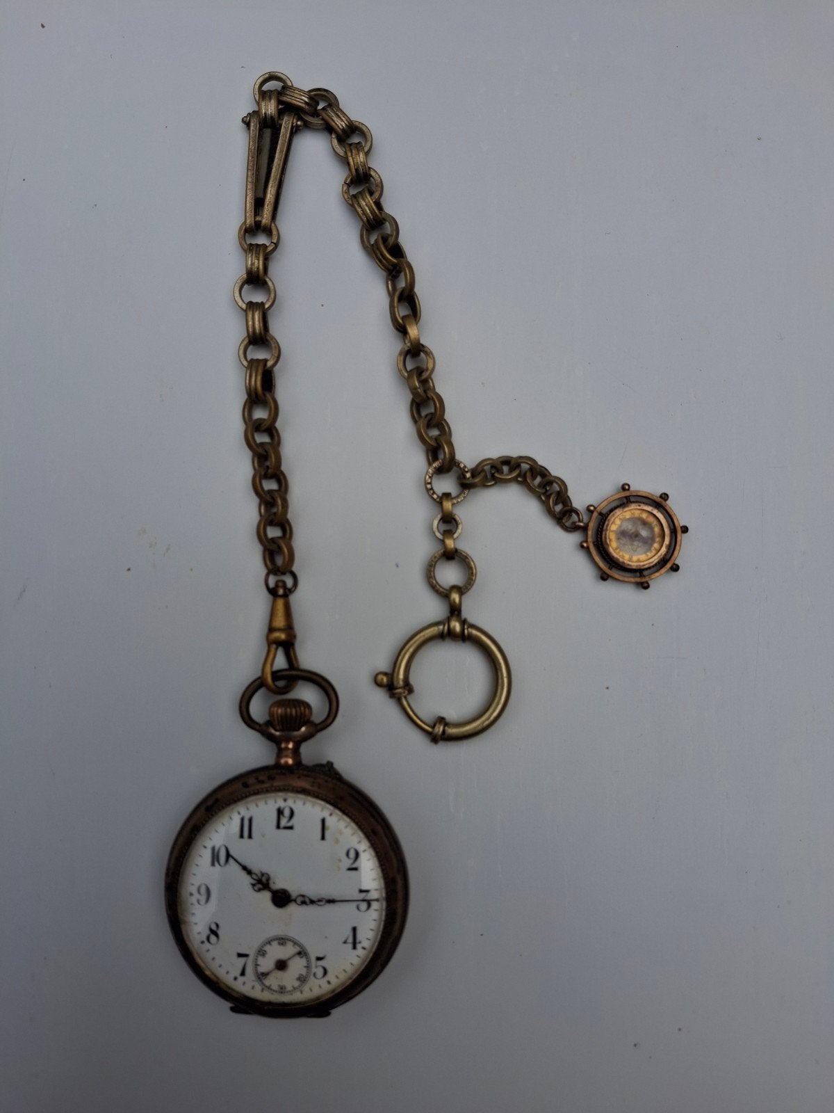 antiek zakhorloge met kompas, Ophalen of Verzenden, Staal, Overige merken