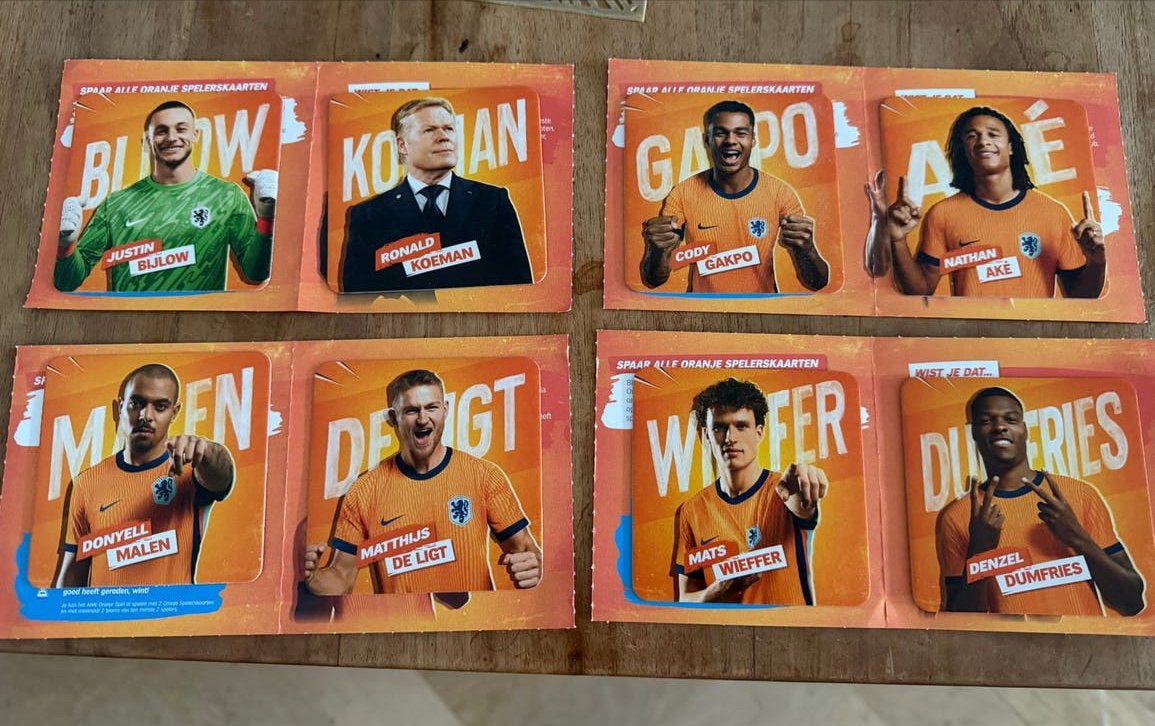 Oranje Spelerskaarten Albert Heijn, Ophalen of Verzenden, Nieuw, Overige binnenlandse clubs, Spelerskaart