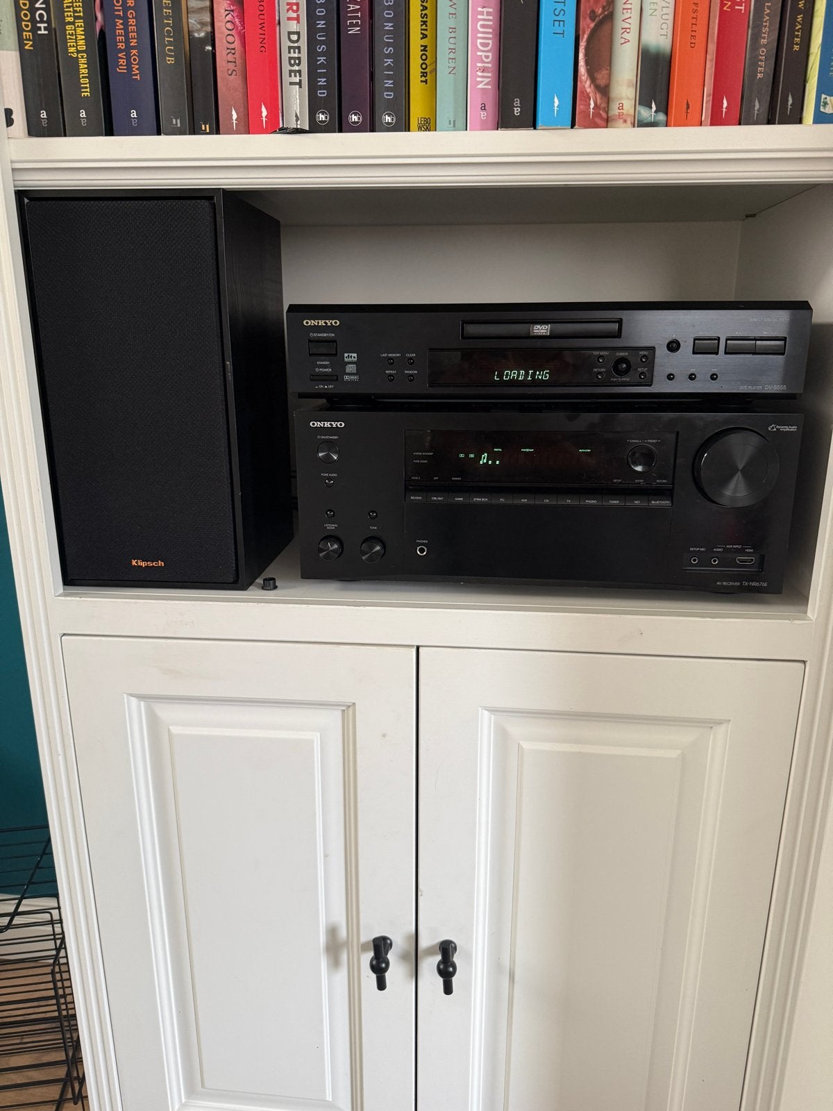 Onkyo TX-NR676E 7.2 Receiver + DVD-speler + Klipsch R-50M Sp, Overige merken, Overige systemen, 70 watt of meer, Ophalen of Verzenden