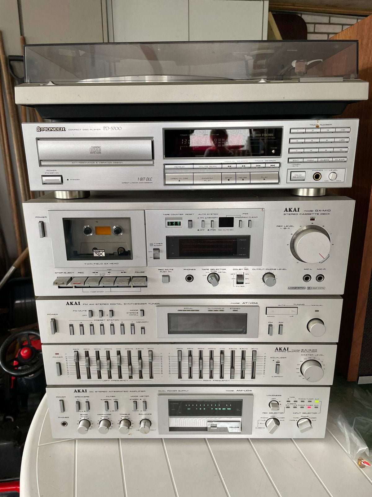 Akai en pioneer stereoset losse componenten, Ophalen, Gebruikt, Cassettedeck, Losse componenten