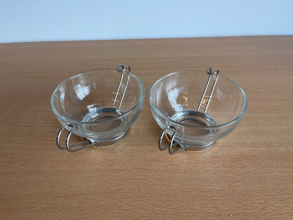 2 Vitrosax Italiaanse Glazen Soepkommen, Ophalen, Gebruikt, Overige merken, Vintage