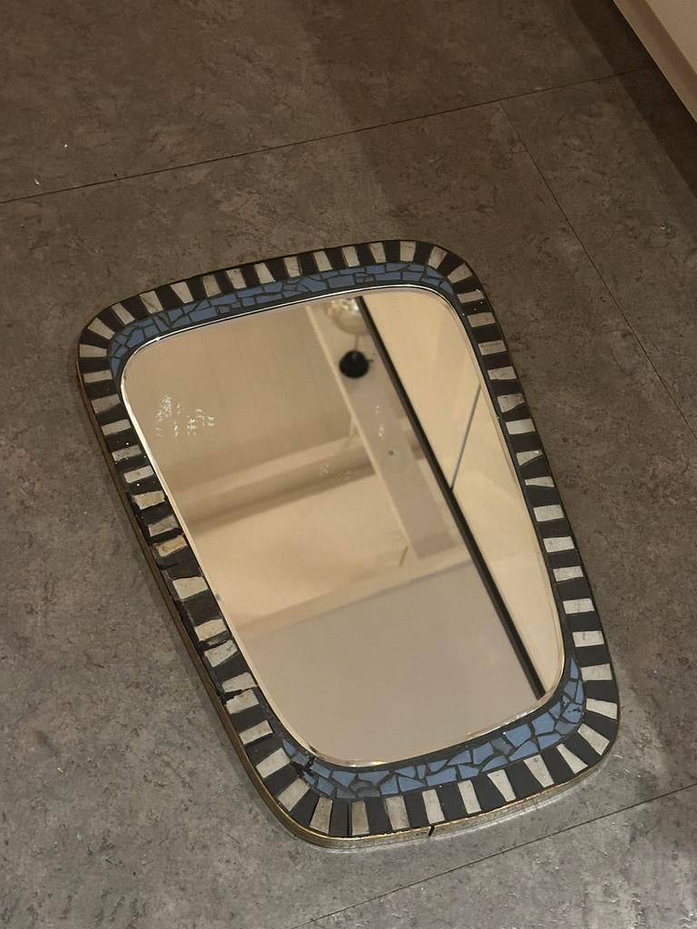 Mooie vintage mozaïek spiegel, Minder dan 50 cm, Gebruikt, Ophalen of Verzenden, Minder dan 100 cm