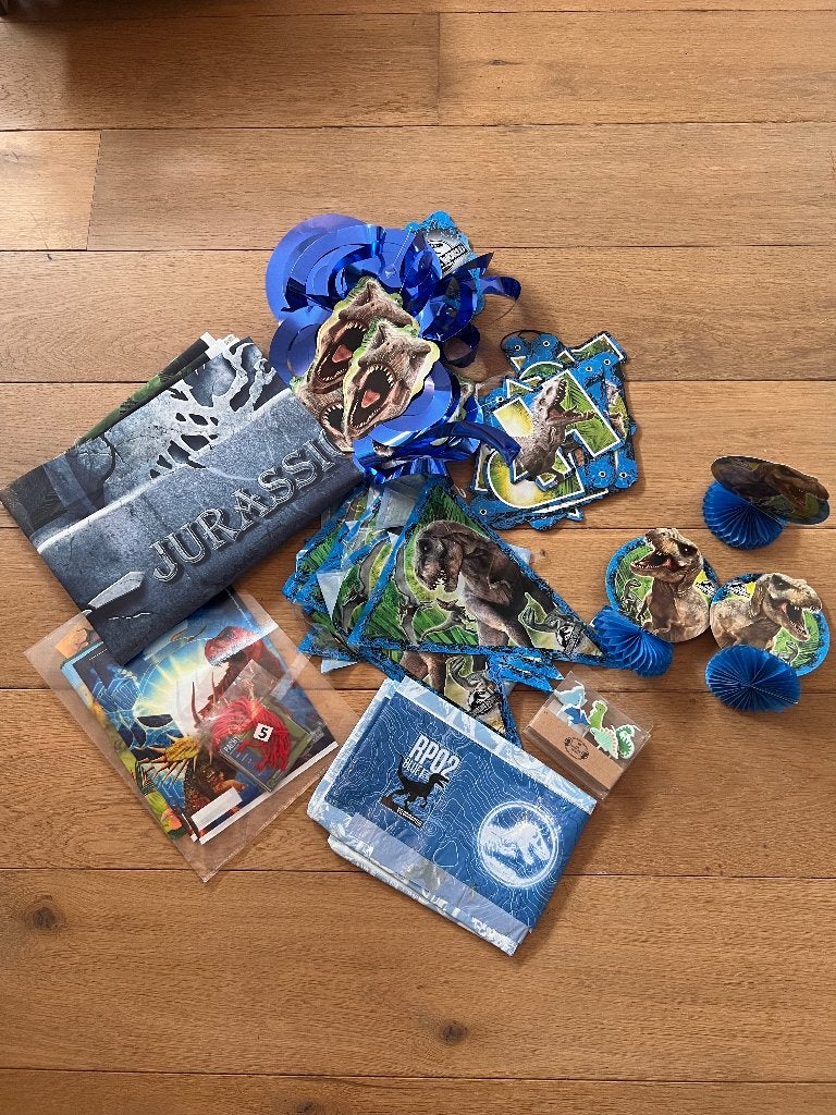 Jurassic World dino Blue versiering verjaardag, Ophalen of Verzenden, Zo goed als nieuw, Versiering, Verjaardag