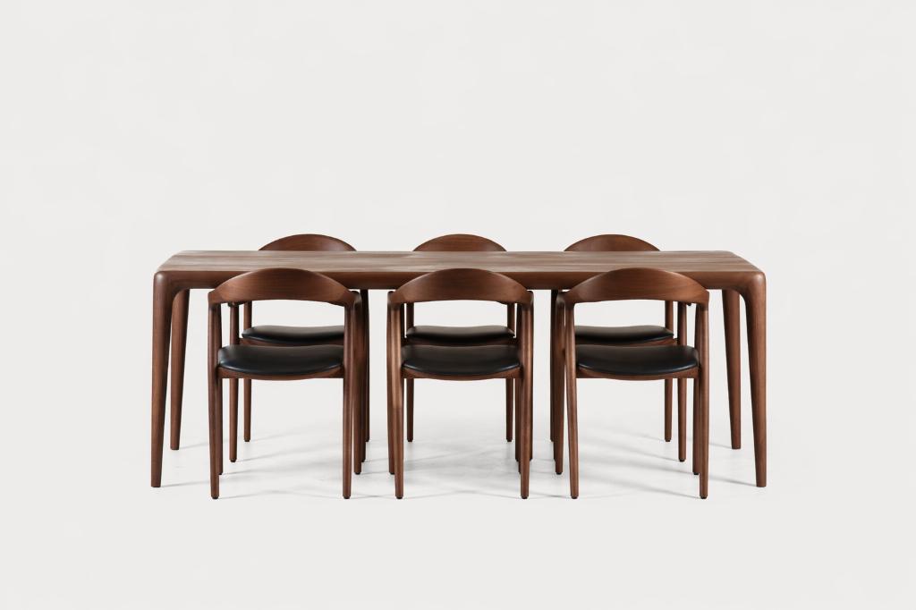 Artisan Latus tafel (220x90 cm) inclusief Neva stoelen., Ophalen, 200 cm of meer, 50 tot 100 cm, Zo goed als nieuw