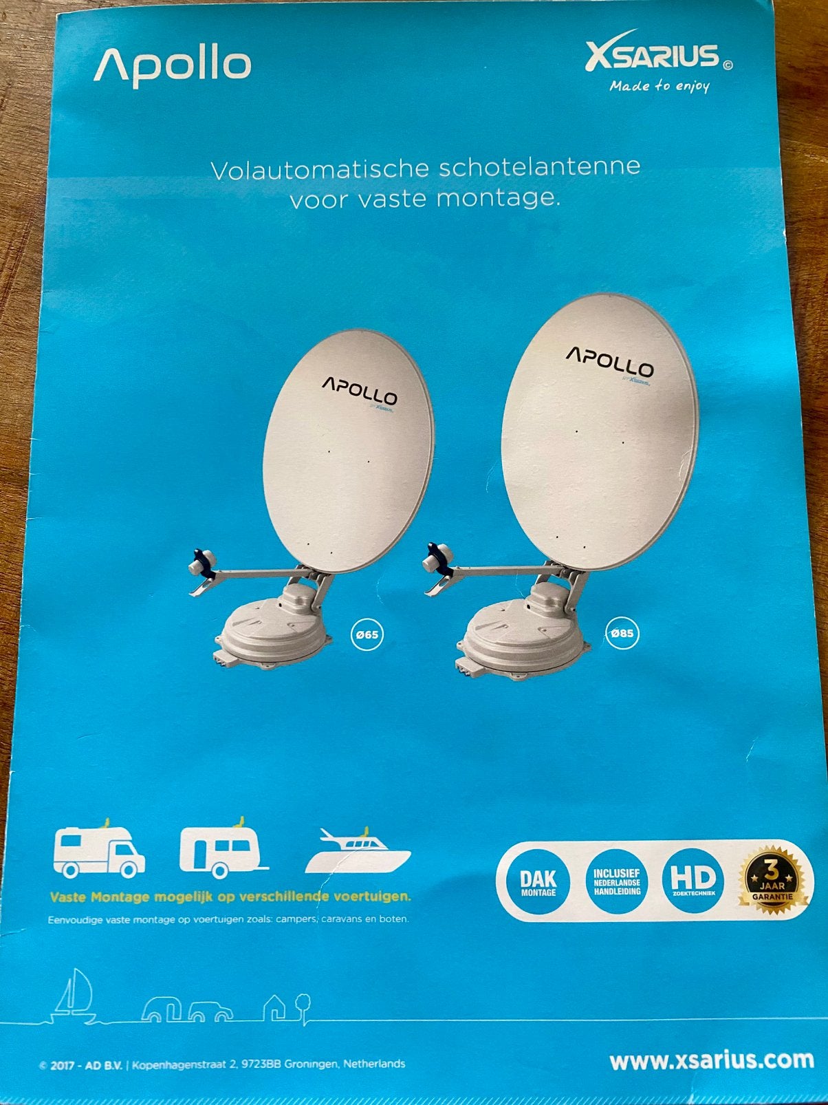 Schotelantenne, Ophalen, Gebruikt