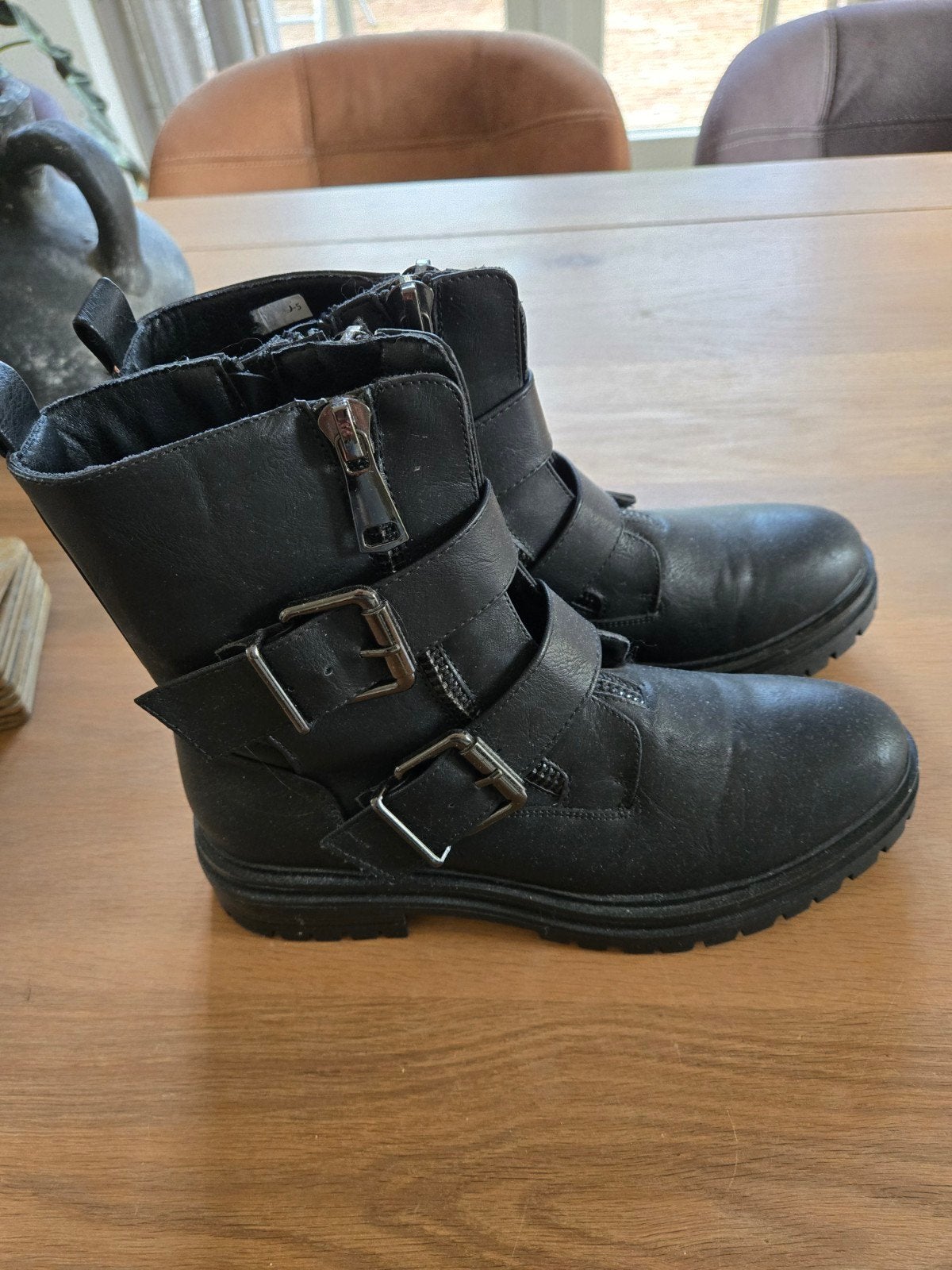 Merk Bluebox zwarte biker boots maat 40, Zwart, Lage of Enkellaarzen, Ophalen of Verzenden, Bluebox