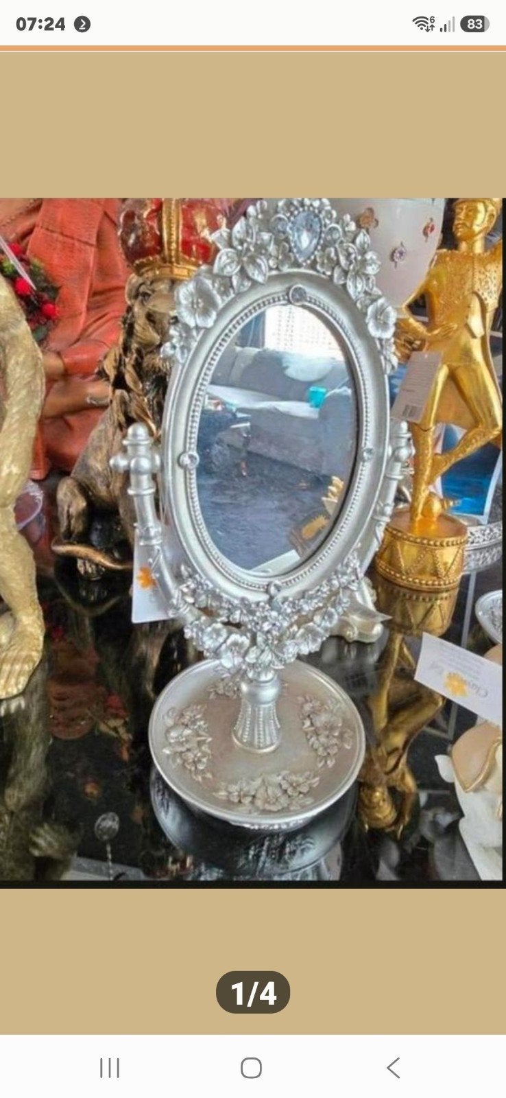 Een prachtige, decoratieve ovale spiegel., Huis en Inrichting, Woonaccessoires | Spiegels, Minder dan 50 cm, Nieuw, Ophalen of Verzenden