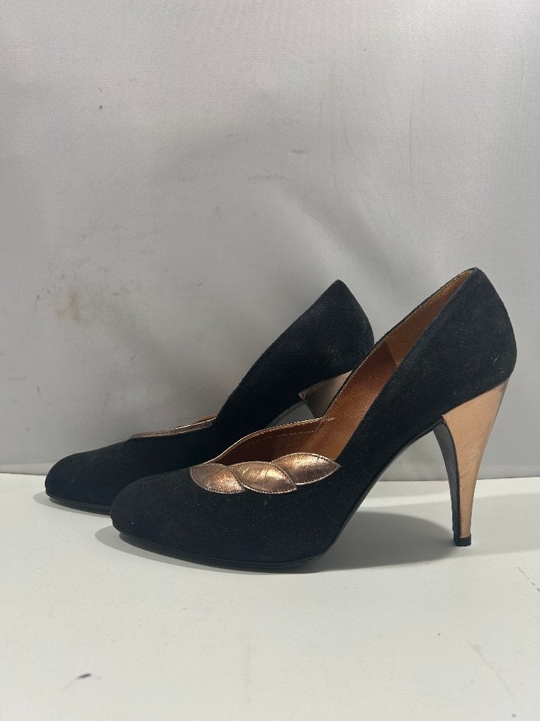 Charles Jourdan, maat 37 elegante zwart suède schoenen, Kleding | Dames, Verzenden, Zwart, Charles Jourdan, Zo goed als nieuw