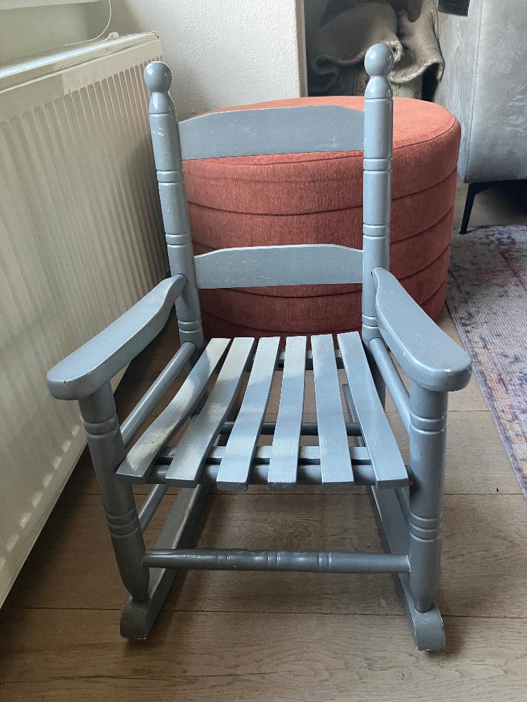 Schommelstoel kind zilver, Kinderen en Baby's, Kinderkamer | Tafels en Stoelen, Ophalen, Gebruikt, Stoel(en)
