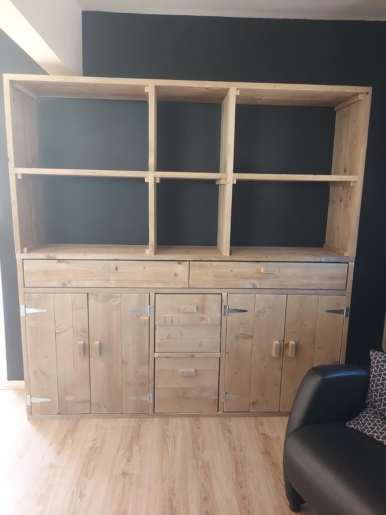 Buffetkast steigerhout, Huis en Inrichting, Kasten | Buffetkasten, 200 cm of meer, 25 tot 50 cm, Ophalen
