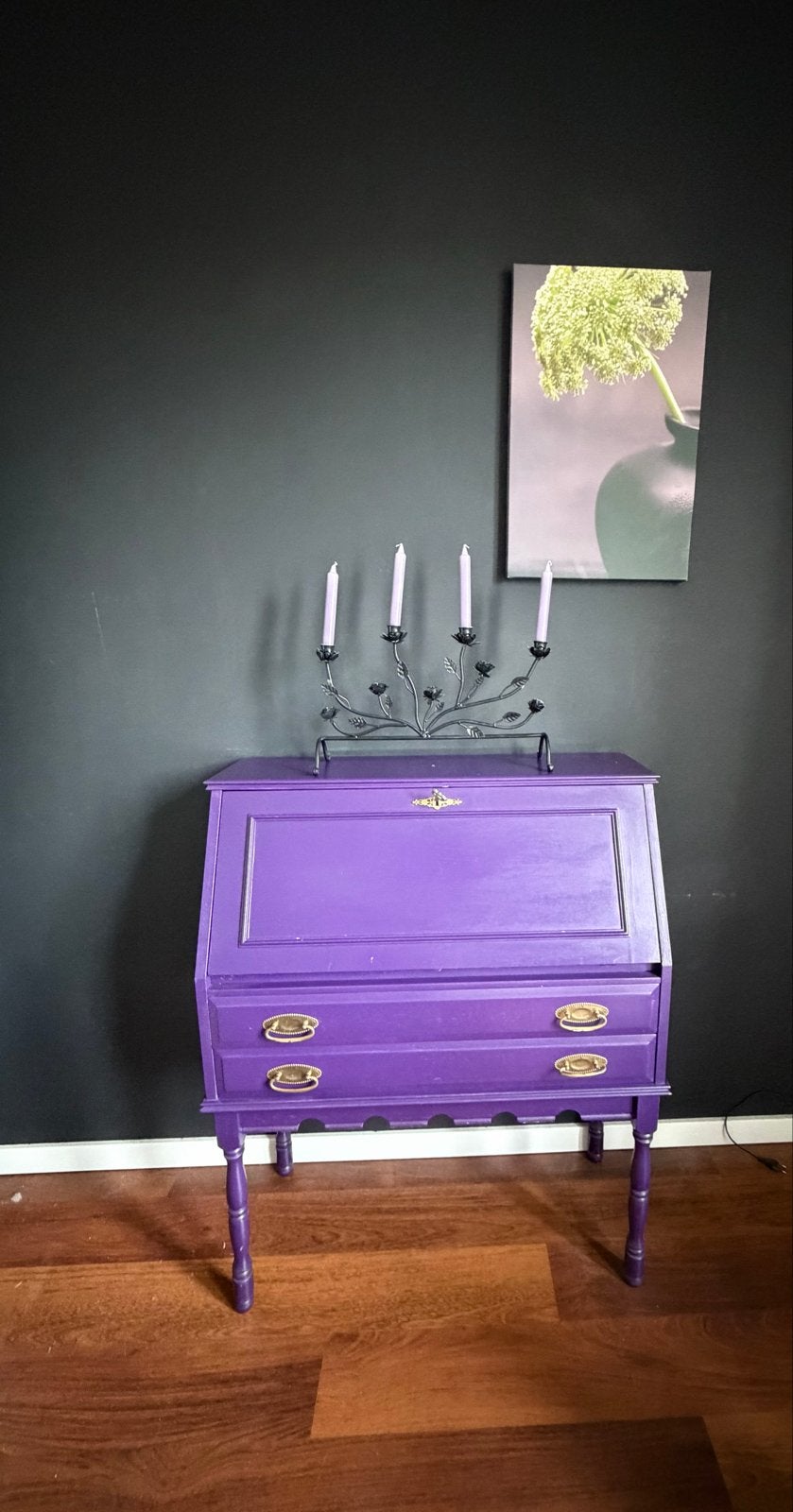 Uniek Paars Secretaire H108xB89xD38 - Kleine Beschadiging, Huis en Inrichting, Kasten | Secretaires, Ophalen, Gebruikt