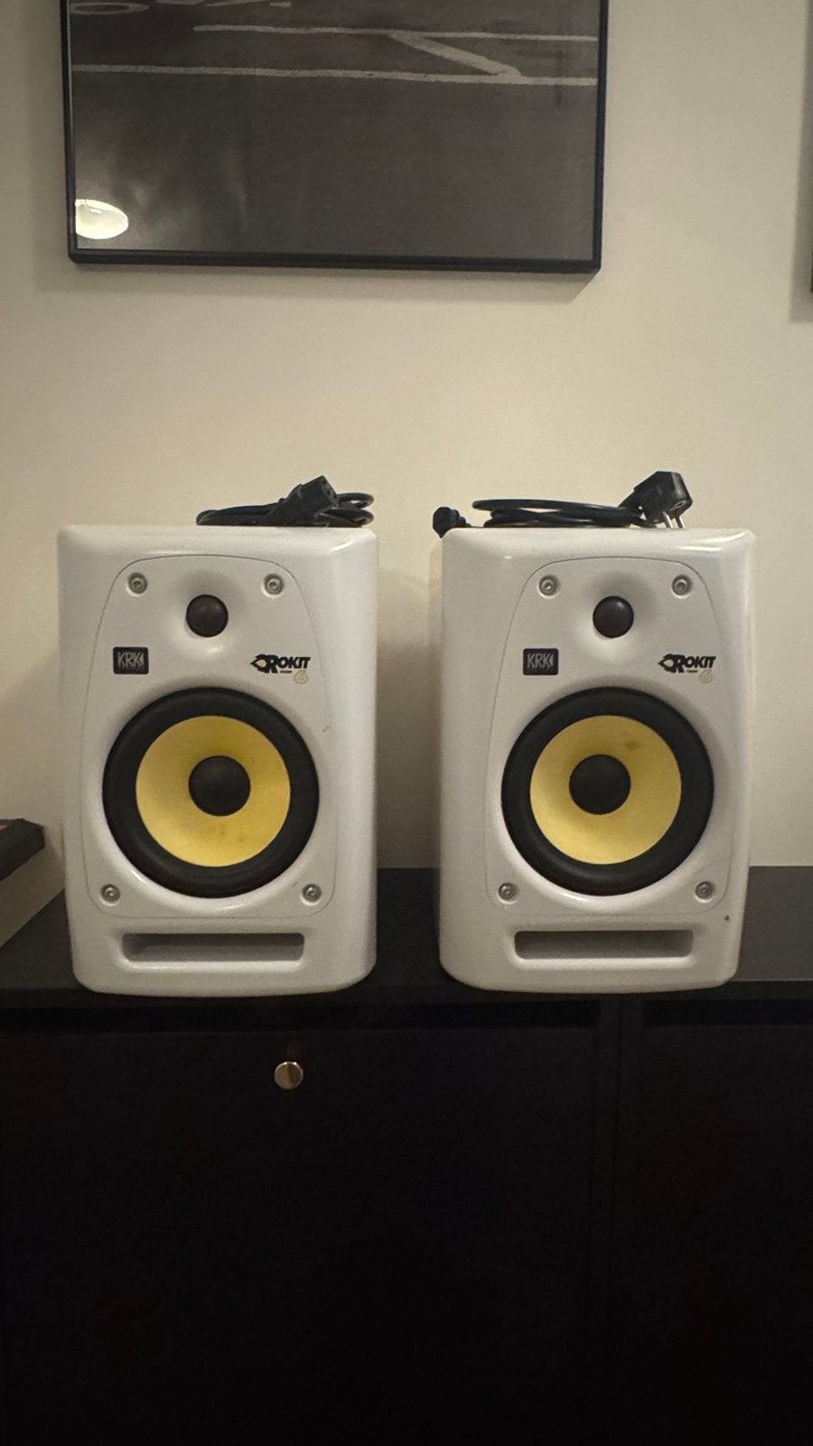 KRK Rokit RP6 G2 Studiomonitoren (set van 2) ,1 defect, Ophalen, Studiomonitor, Gebruikt, Inclusief kabels