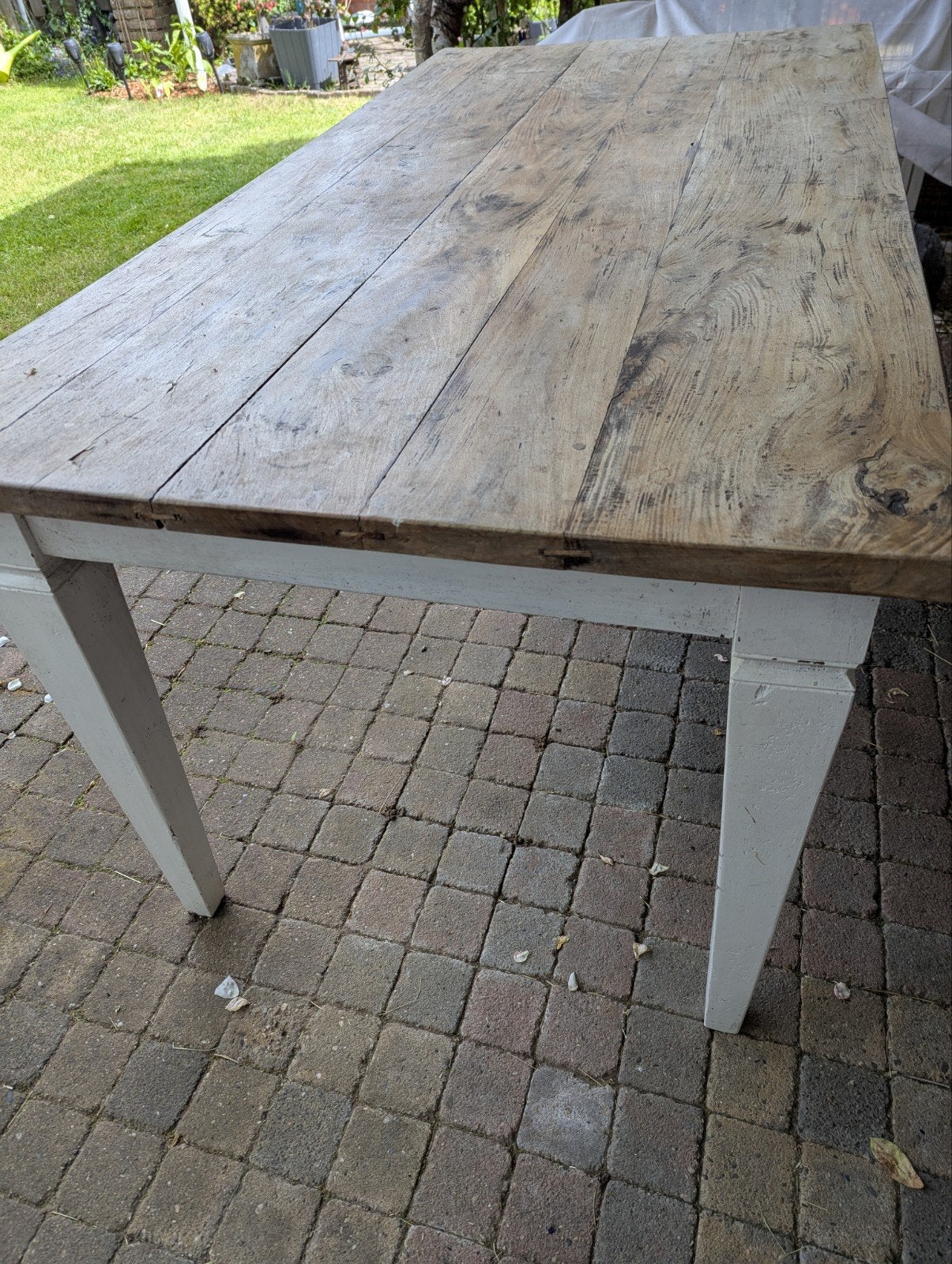 Houten tuintafel te koop, Tuin en Terras, Tuintafels, Ophalen, Gebruikt, Rechthoekig, Hout