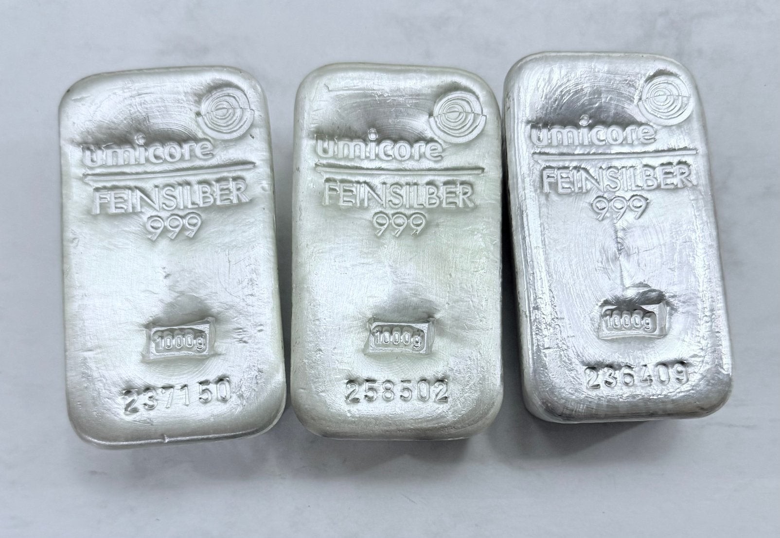 1 kilo zilverbaren Umicore / LBMA / 999 zilver, Ophalen of Verzenden, Zilver