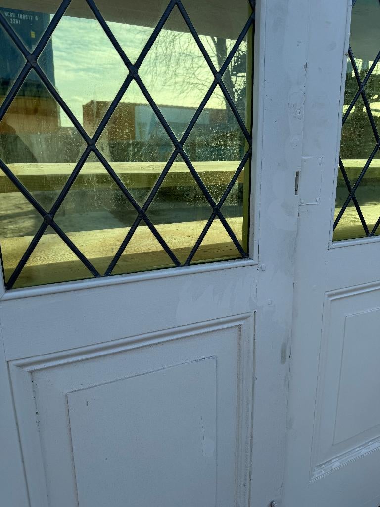 Set openslaande deuren met glas in lood 210x131cm, Ophalen
