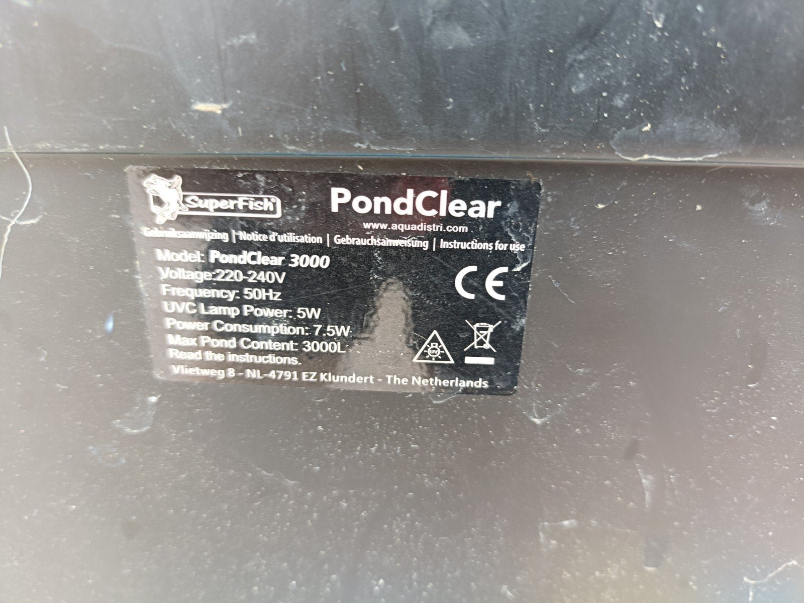 SuperFish PondClear  vijverfilter met UVC lamp, Tuin en Terras, Vijvers, Ophalen of Verzenden, Gebruikt