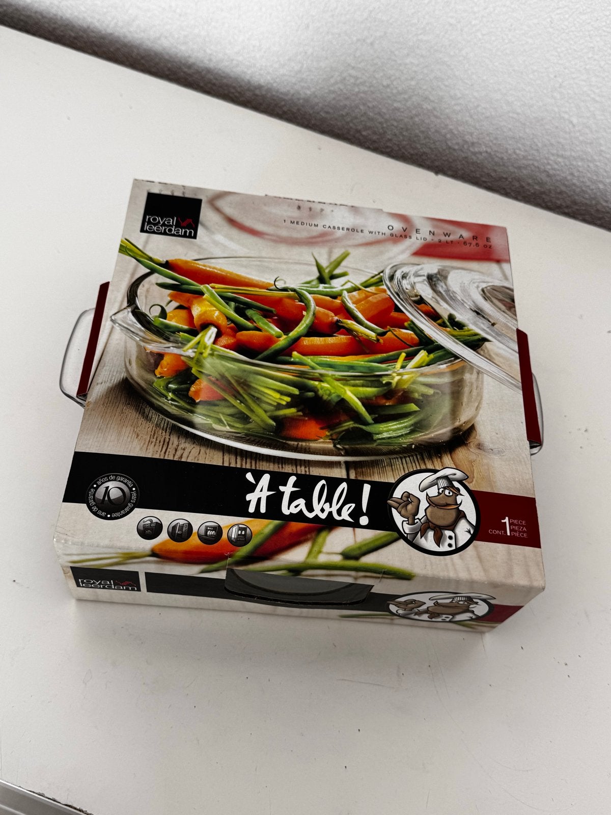 Royal Leerdam Ovenschaal met deksel - Nieuw in doos, Ophalen, Nieuw, Glas, Overige merken