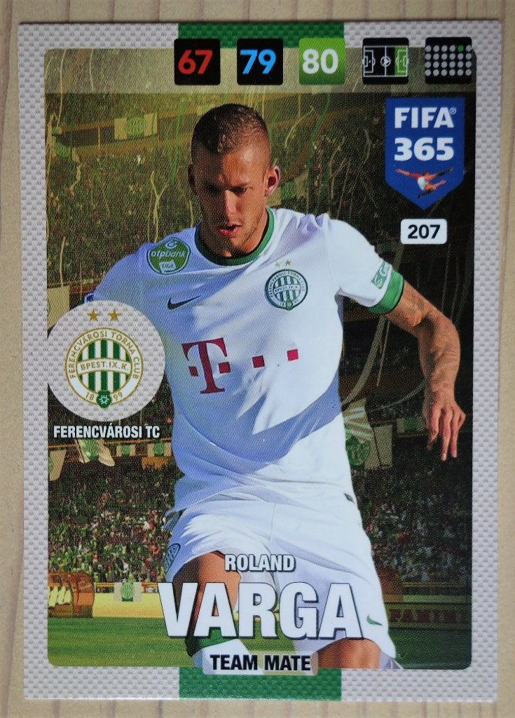 Panini FIFA 365 cards 2017: nr 207 - Roland Varga, Ophalen of Verzenden, Nieuw, Buitenlandse clubs, Poster, Plaatje of Sticker