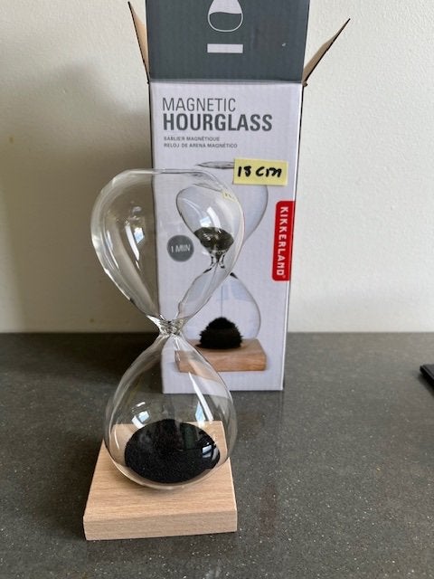 Grote glazen zandloper (15 cm) Kikkerland, Huis en Inrichting, Woonaccessoires | Overige, Ophalen of Verzenden, Nieuw, Glas