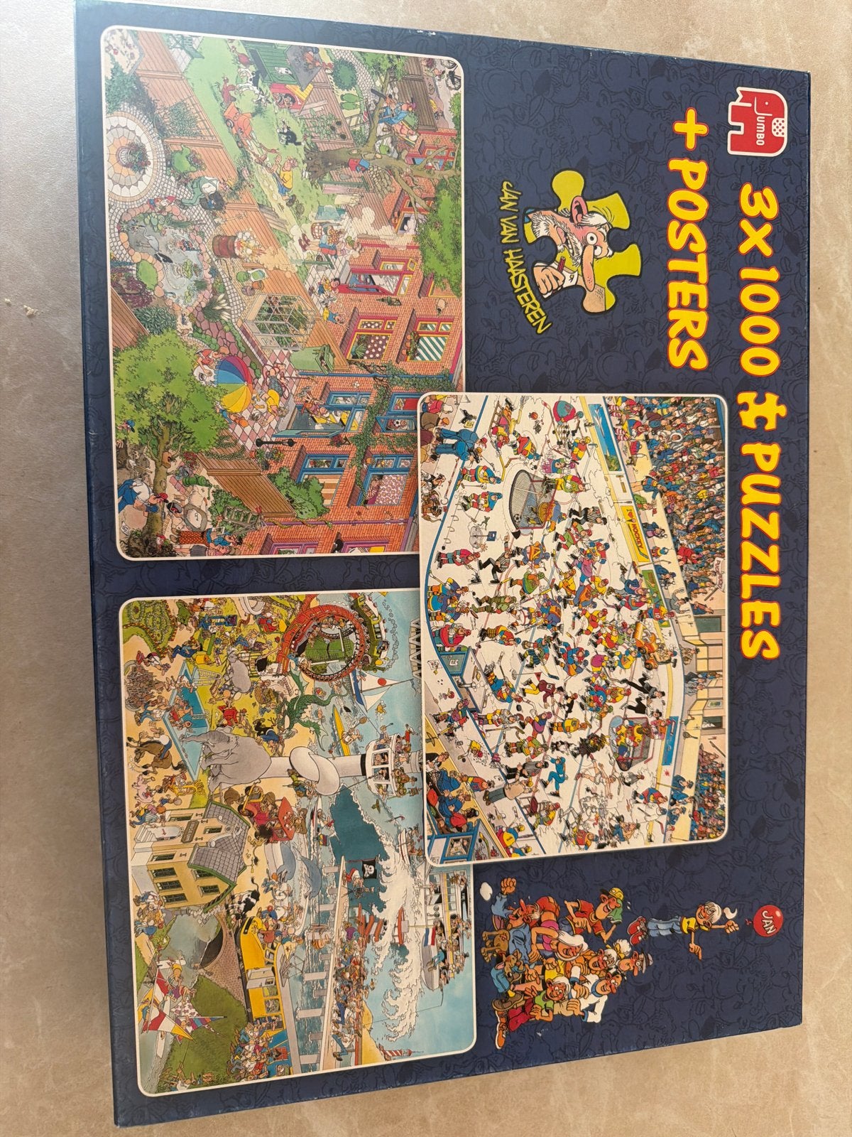 Jan van Haasteren 3x1000 puzzels, Ophalen of Verzenden, 500 t/m 1500 stukjes, Zo goed als nieuw, Legpuzzel