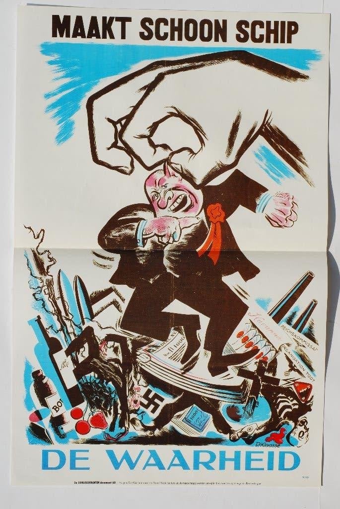Poster: Maakt Schoon Schip De Waarheid (Heruitgave, 1994), Zo goed als nieuw, Verzenden, Amsterdam, Overige soorten