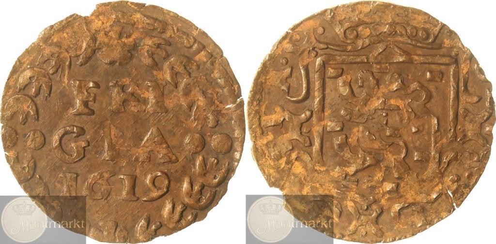 Reckheim - Duit 1619, Postzegels en Munten, Munten | Nederland, Ophalen of Verzenden, Vóór koninkrijk, Overige waardes, Losse munt