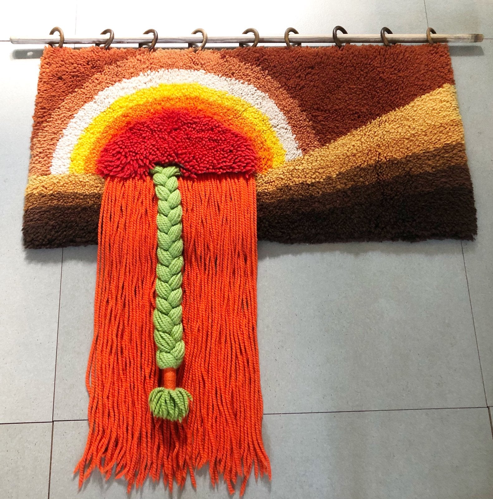 Indrukwekkend XL handgeknoopt vintage Multicolor WANDKLEED, Ophalen of Verzenden, Zo goed als nieuw