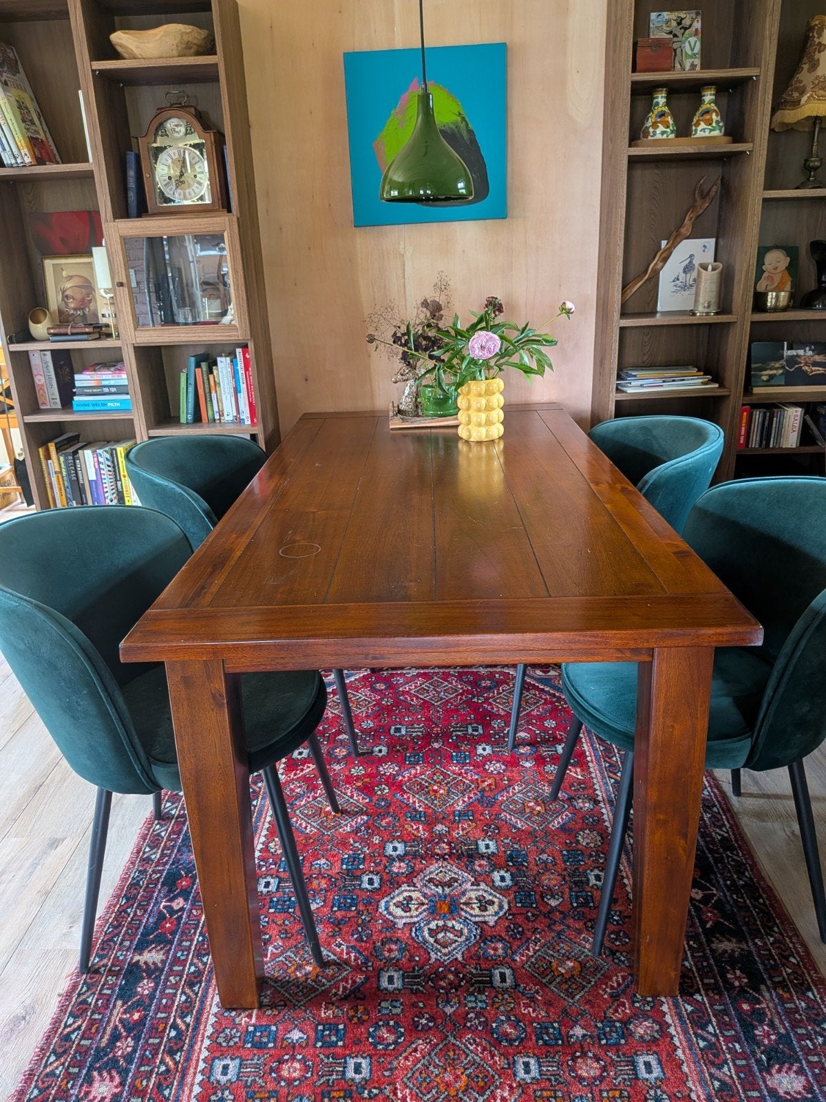 Houten eettafel voor 4 personen - Gebruikt, Ophalen, Gebruikt, Klassiek, 50 tot 100 cm