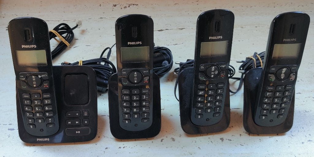 Philips 4 handset telefoon CD 175 Quatro Zwart, Ophalen of Verzenden, Gebruikt, Klassiek of Candybar