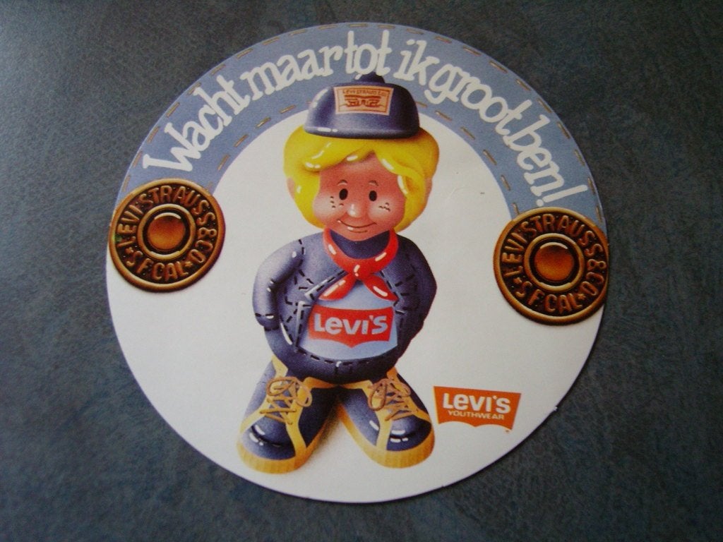 sticker Wacht maar tot ik groot ben !   LEVI'S, Verzamelen, Stickers, Ophalen, Zo goed als nieuw