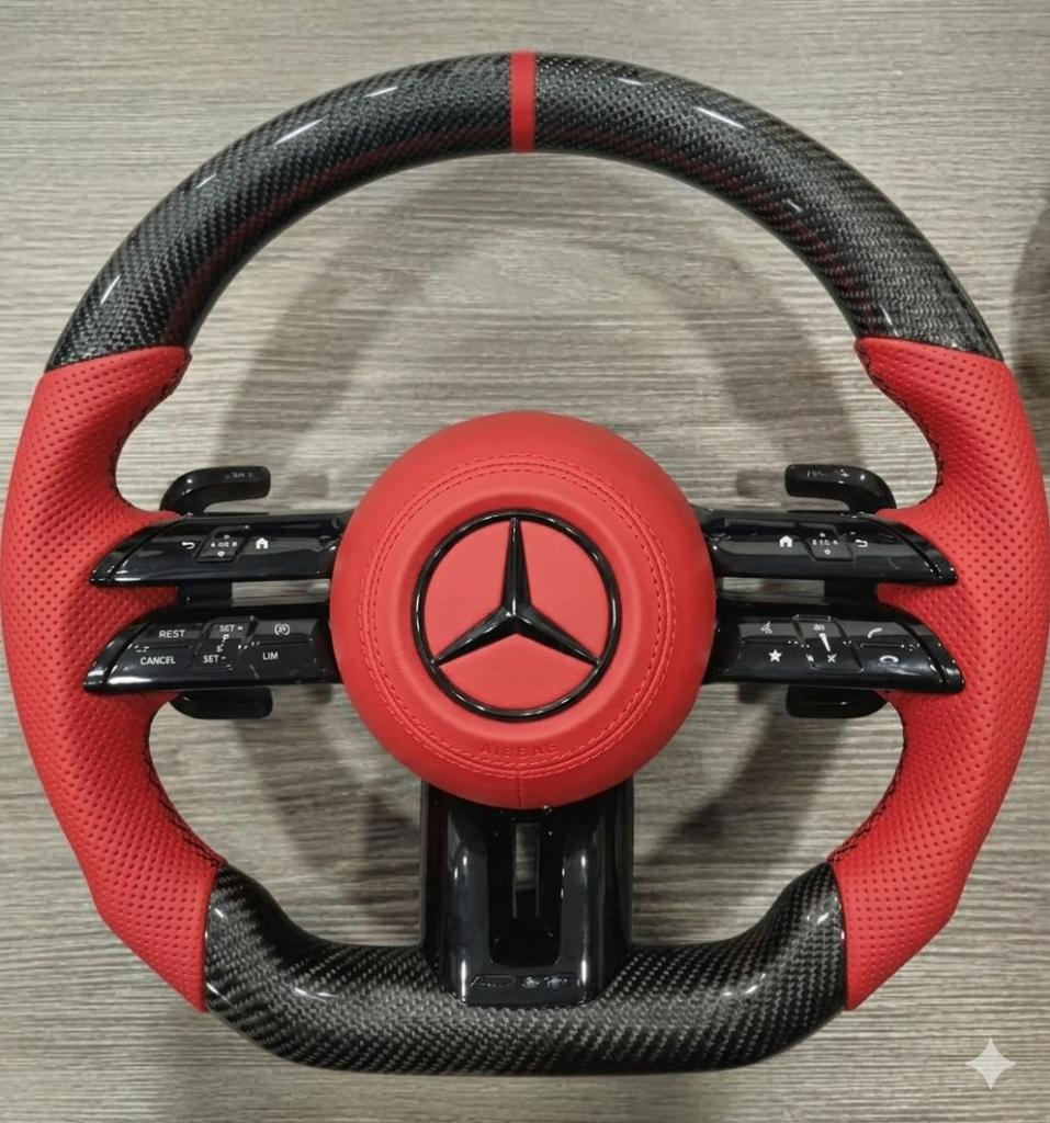 Mercedes dragonfly rood leer stuur upgrade sportief AMG, Auto diversen, Tuning en Styling, Ophalen of Verzenden, ., ., .