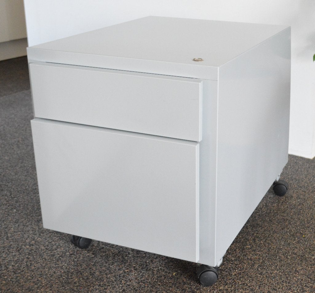 Van Lankveld ladeblok voor bureau:lichtgrijs, modern, solide, Ophalen, Gebruikt, 48 cm, Metaal