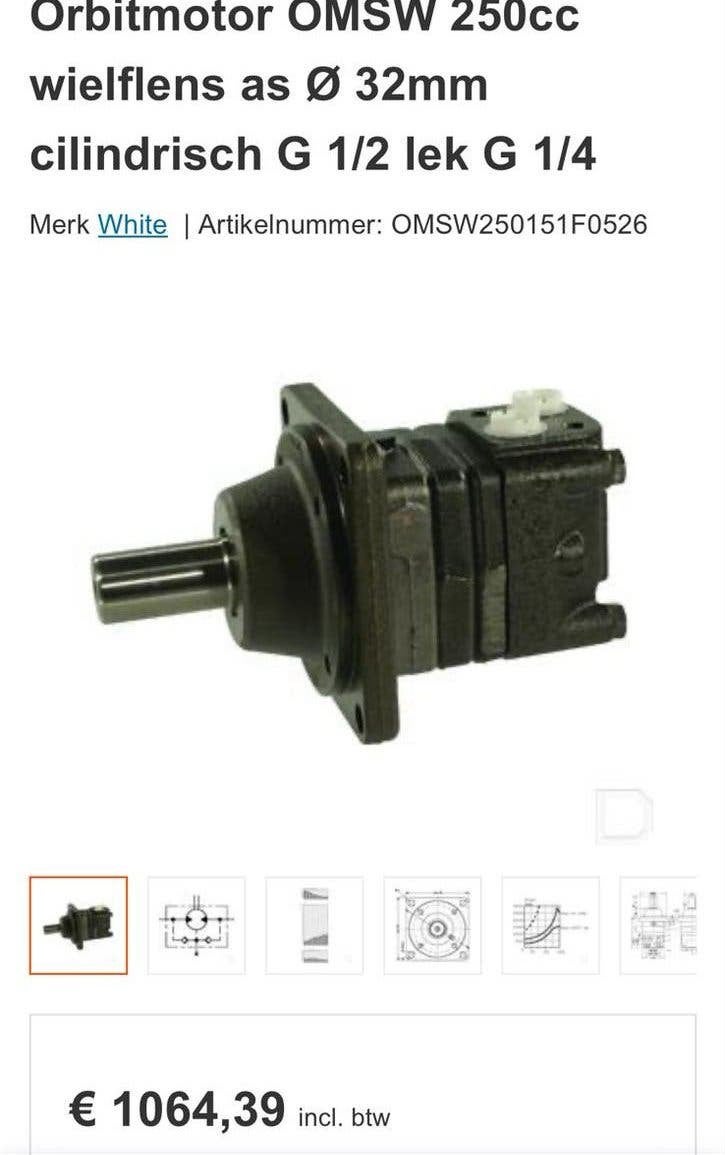 Orbitmotor OMSW 250cc met wielflens as Ø 32mm NIEUW IN DOOS!, Doe-het-zelf en Verbouw, Motoren, Verzenden, Nieuw
