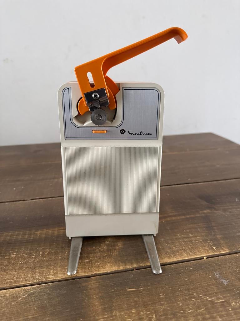 Vintage Moulinex elektrische blikopener - Oranje, Ophalen of Verzenden, Gebruikt