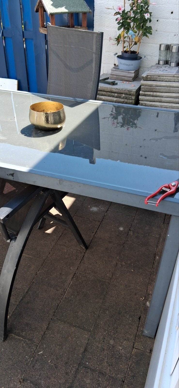 Tuin tafel L. 160cm B. 90cm H. 75cm, Tuin en Terras, Tuintafels, Ophalen, Gebruikt, Rechthoekig, Metaal