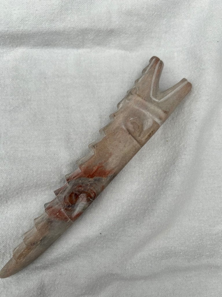 Stenen Beeldje Krokodil 17 cm, Verzamelen, Ophalen of Verzenden, Zo goed als nieuw, Dier
