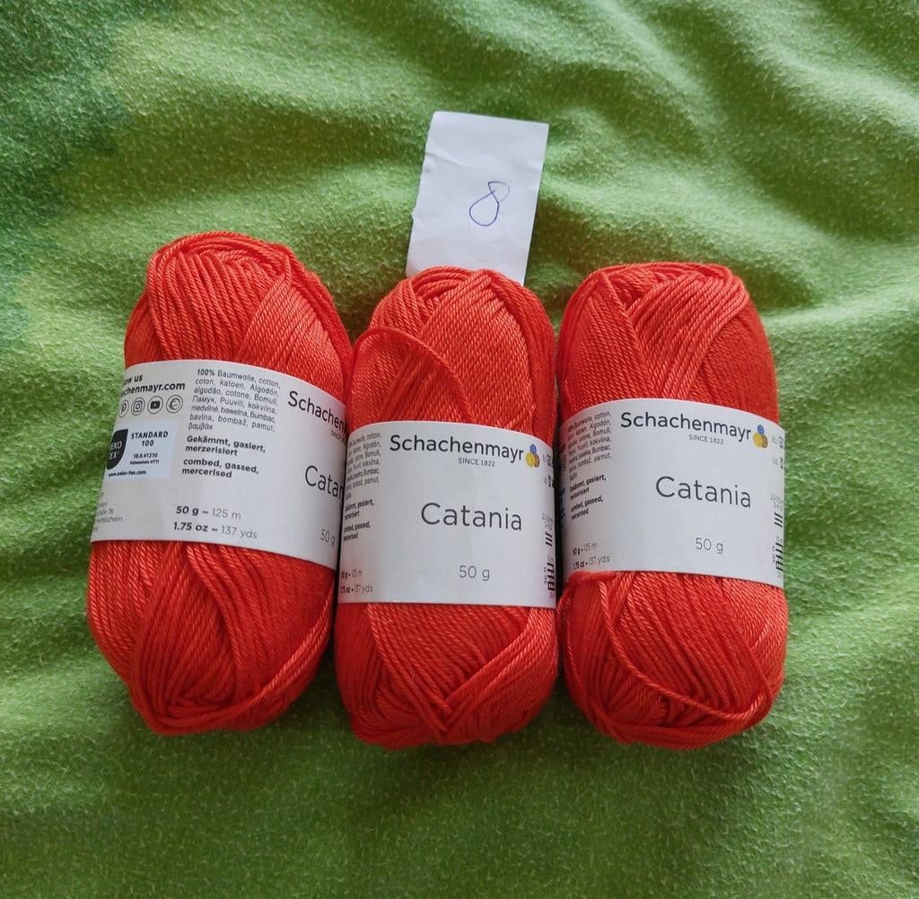 3 bollen katoen rood/oranje (Schachenmayr), Ophalen of Verzenden, Nieuw, Breien of Haken, Wol of Garen