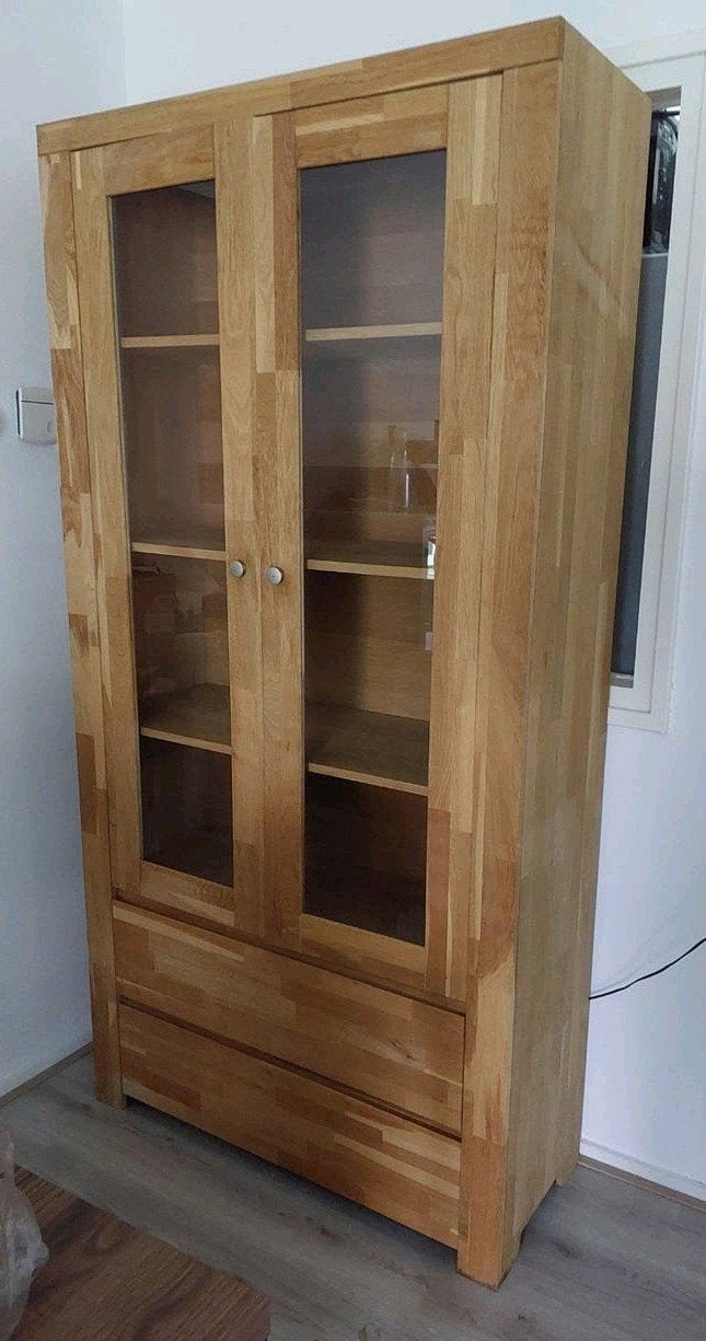 Houtenkast buffetkast/ vitrinekast, Huis en Inrichting, Ophalen, 200 cm of meer, 50 tot 100 cm, Zo goed als nieuw