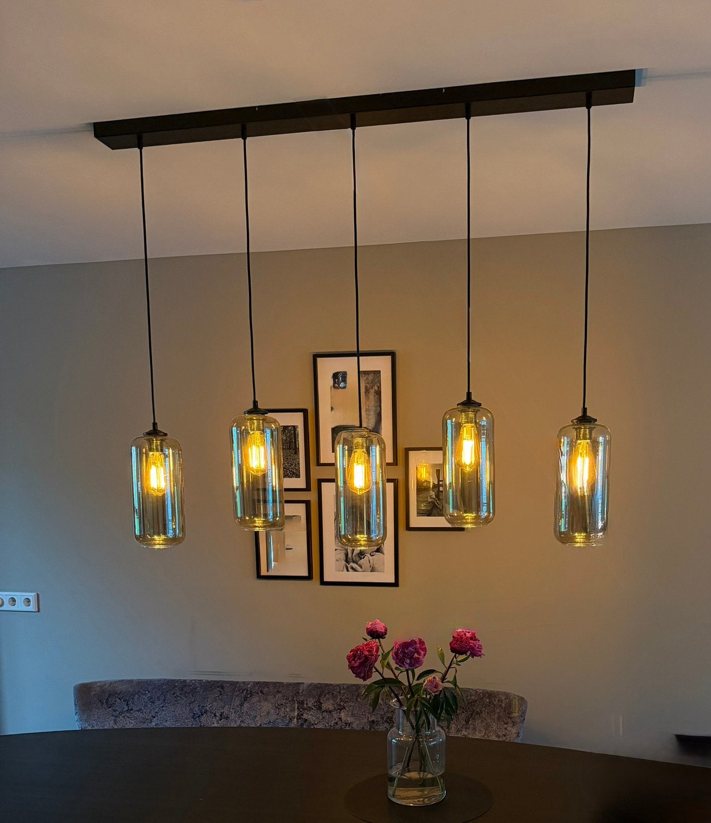 Hanglamp tafellamp plafondlamp vijf lichtpunten - Devant, Huis en Inrichting, Lampen | Hanglampen, Ophalen, Zo goed als nieuw