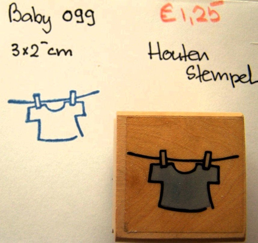 Baby 099 Houten stempel, Hobby en Vrije tijd, Ophalen of Verzenden, Gebruikt, Houten stempel