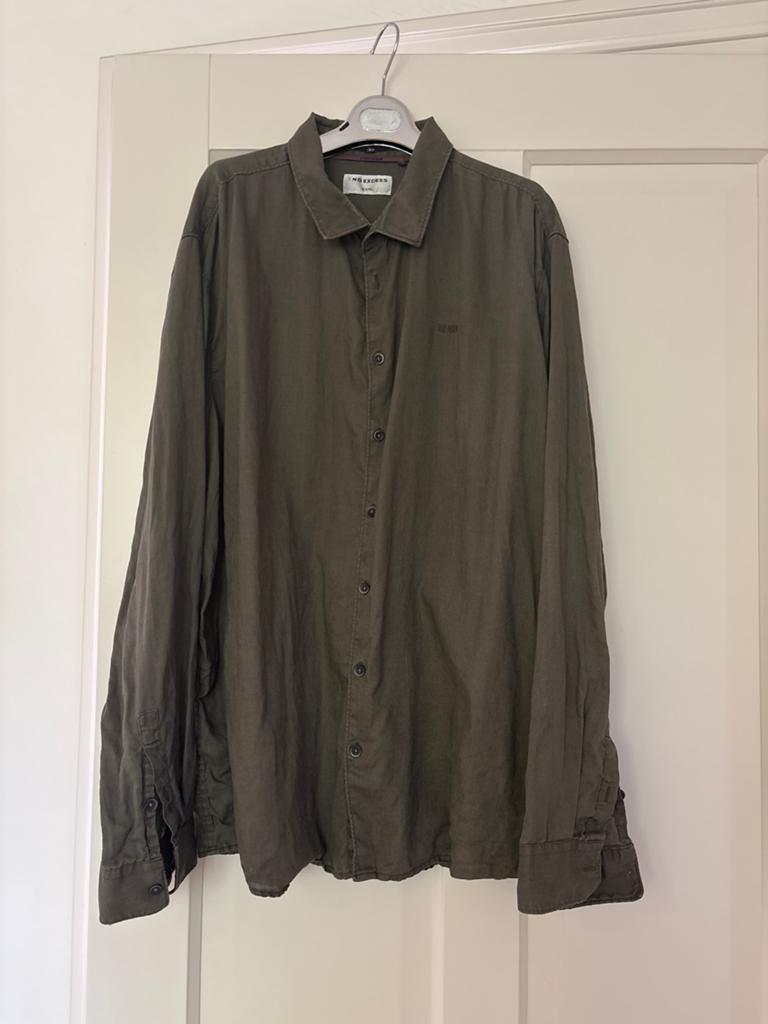 No Excess Linnen overhemd XXXL, Ophalen of Verzenden, Zo goed als nieuw, Groen, Overige halswijdtes