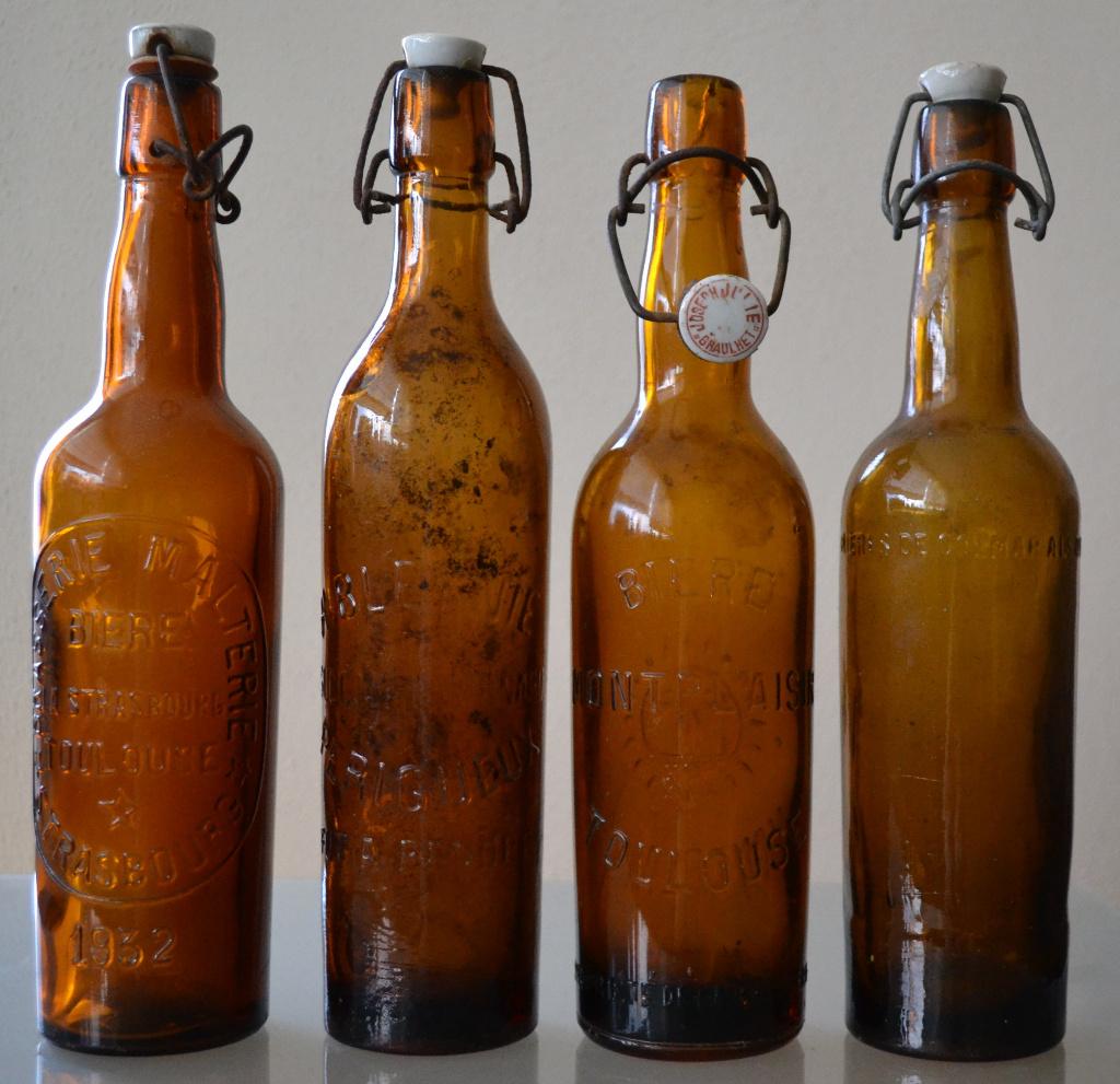 8 stuks oude franse bier beugelflessen bierfles d22, Antiek en Kunst, Ophalen
