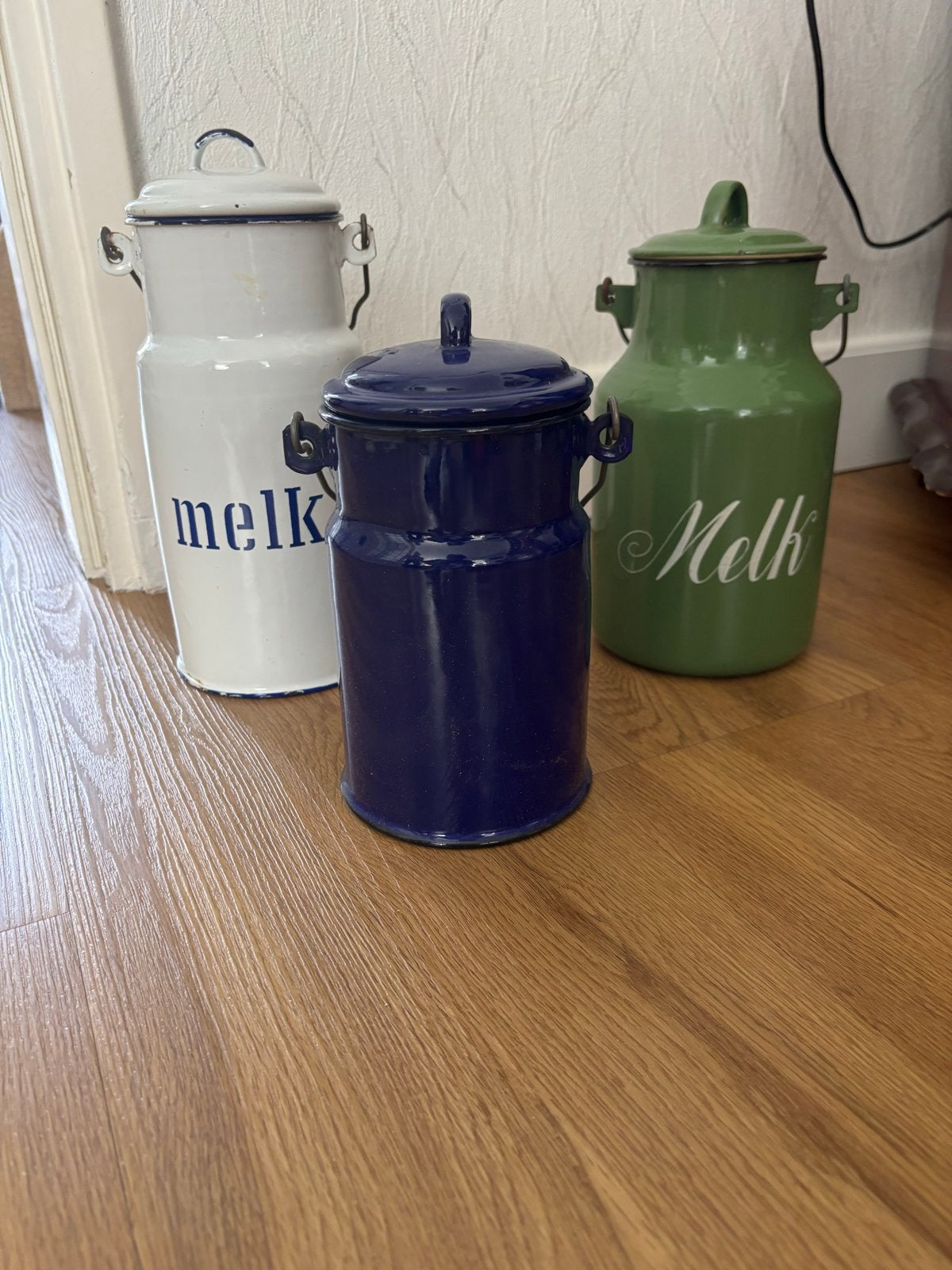 3 Emaille Melkbussen - Decoratief en Vintage, Ophalen