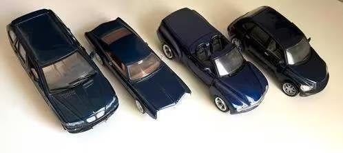 Schaal 1:24 6 blauwe model auto’s, Ophalen of Verzenden, Zo goed als nieuw, Auto, Overige merken