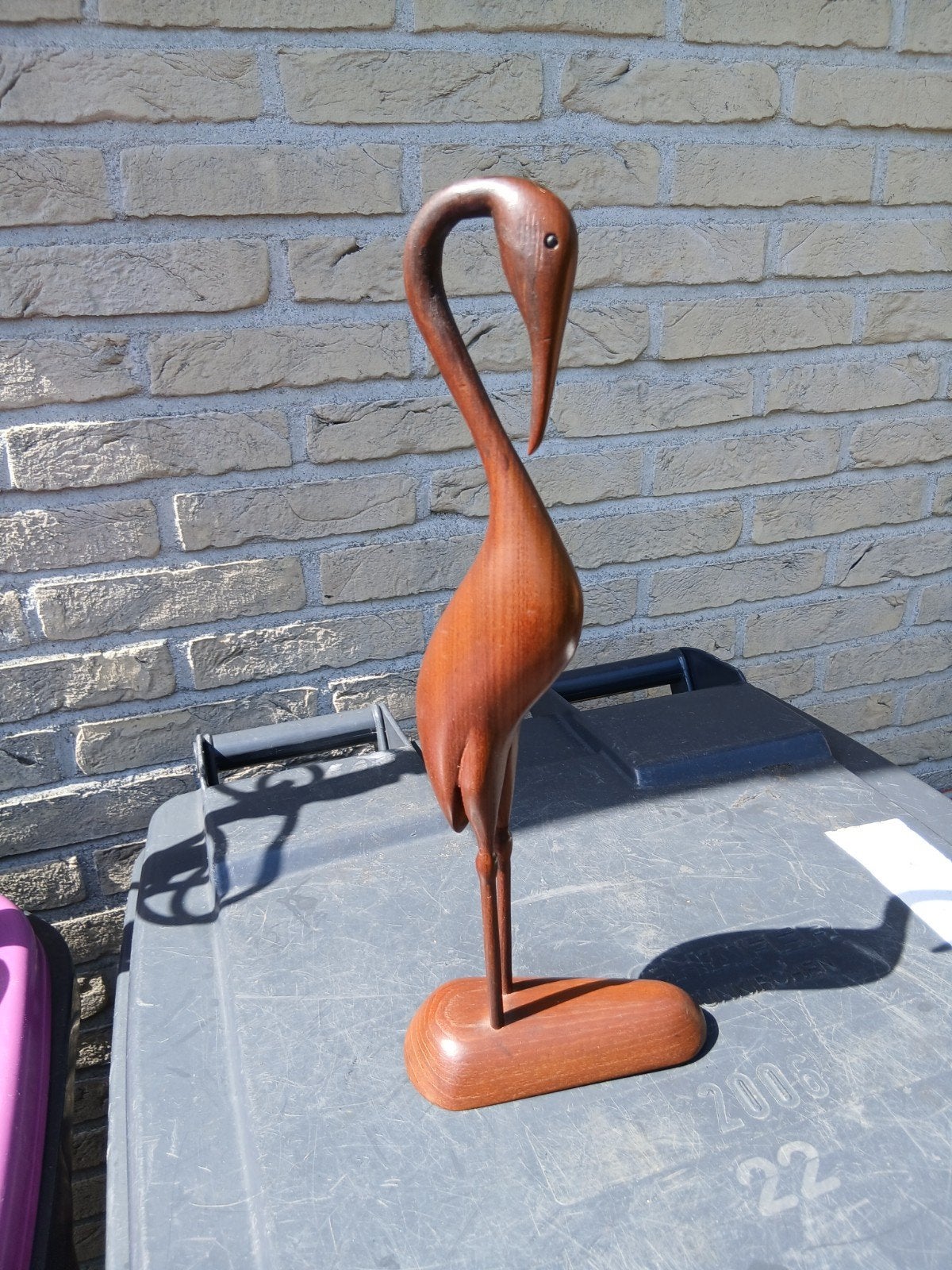 Houten flamingo of kraanvogel, Ophalen of Verzenden