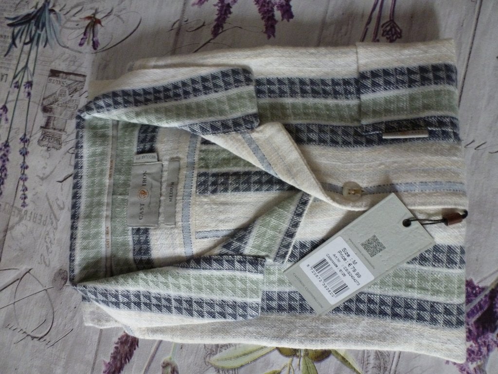 Cast Iron - M, Kleding | Heren, Overhemden, Nieuw, Halswijdte 39/40 (M), Blauw, Ophalen of Verzenden